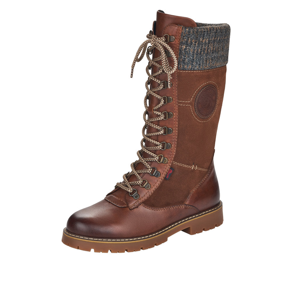 Remonte Suede Leather Women'S' Tall Boots | D9375 Tall Boots Athleisure Boots - Brown Combination