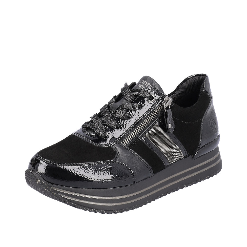 Remonte Suede Leather Women's shoes| D1321 - Black