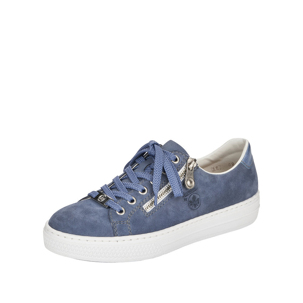 Rieker Women's shoes | Style L59L1 Athletic Lace-up with zip - Blue