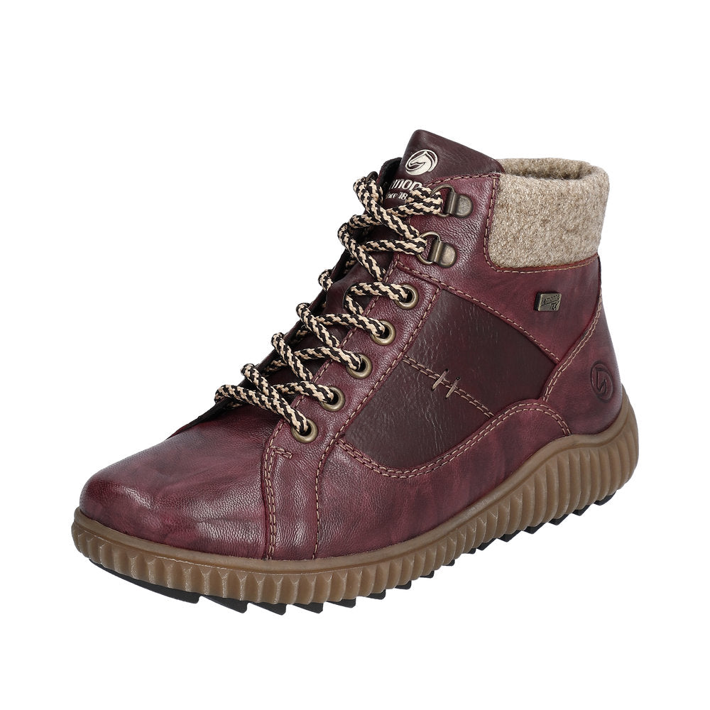 Remonte Leather Women's Mid Height Boots| R8276-01 Mid-height Boots - Red Combination