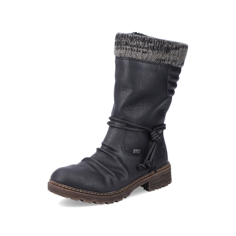 Rieker Synthetic leather Women's Mid height boots| Z4755 Mid-height Boots - Black